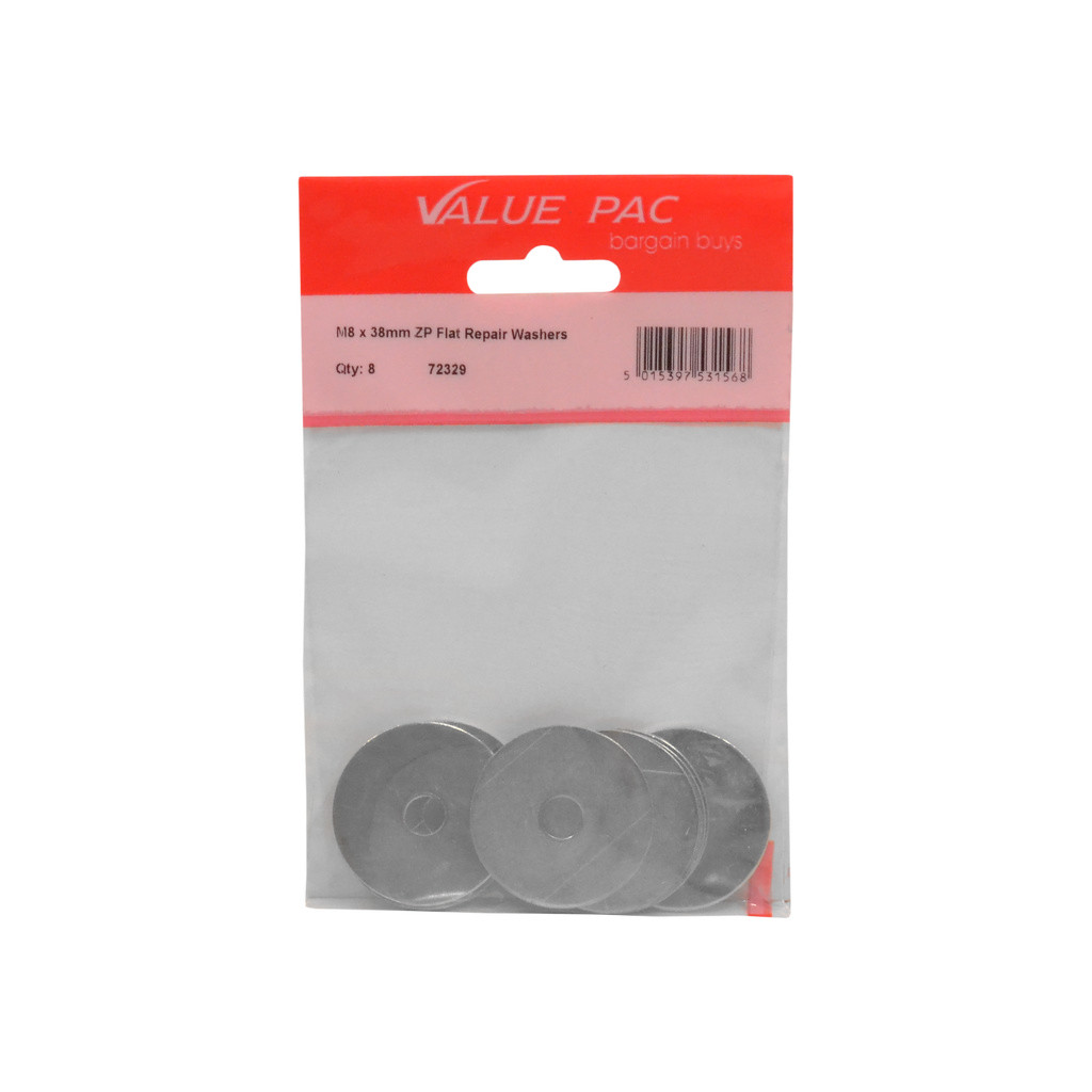 Centurion - M8 x 38mm ZP Flat Repair Washers 8pk