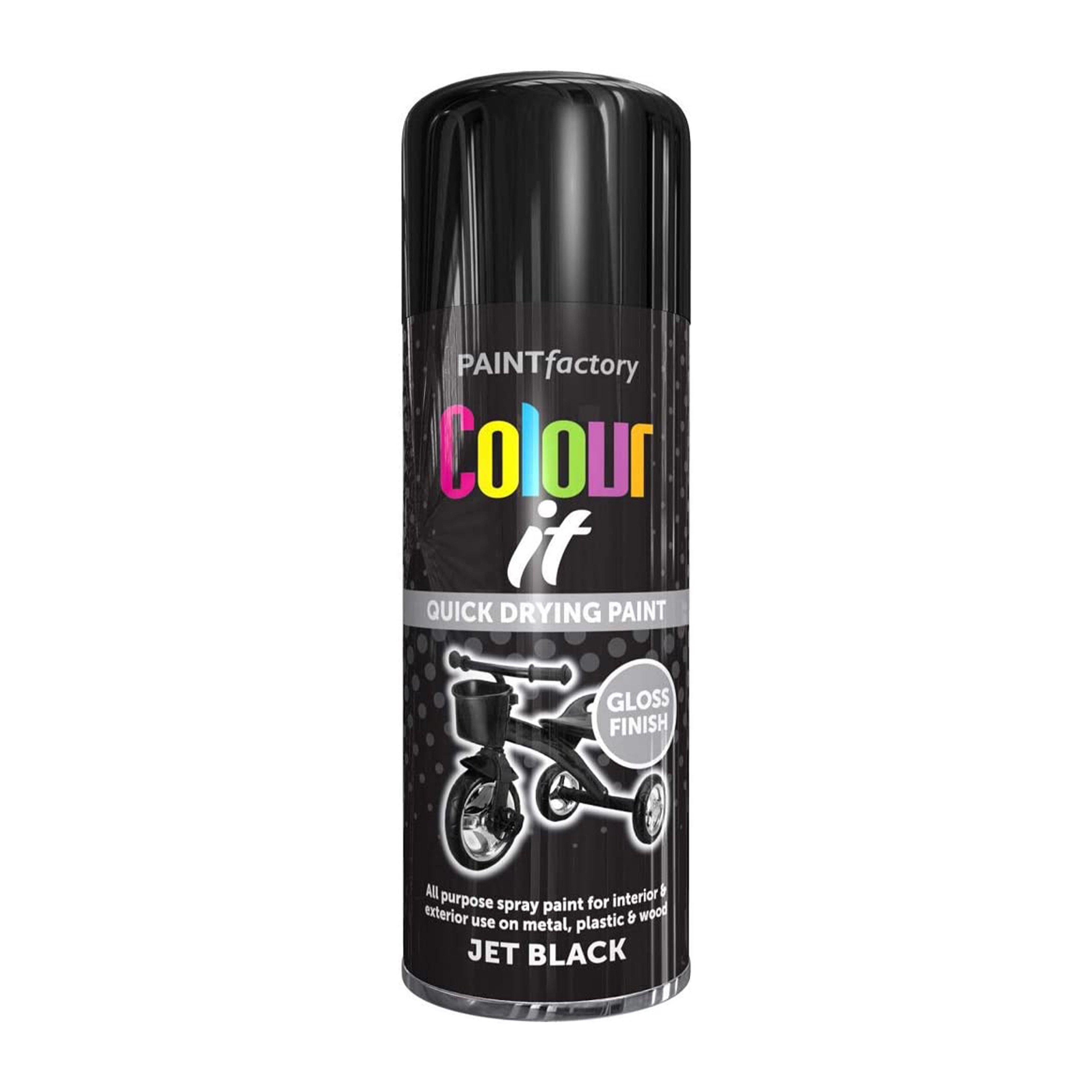 Centurion Paint Factory Colour It Gloss Paint, Black (400ml)