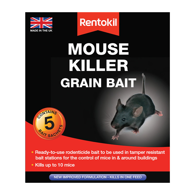 Centurion - Rentokil Mouse Killer Grain Bait, Pack of 5