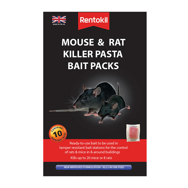 Centurion - Rentokil Mouse & Rat Killer Pasta Bait, Pack of 10