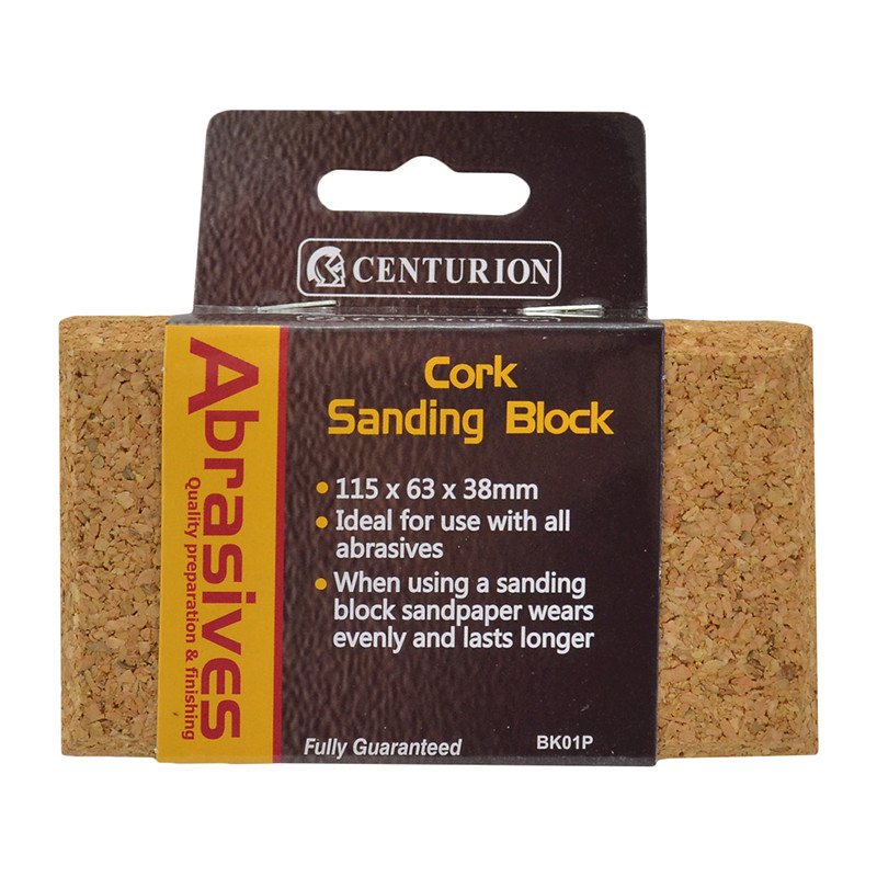 Centurion Abrasives Cork Sanding Block, 115 x 63mm