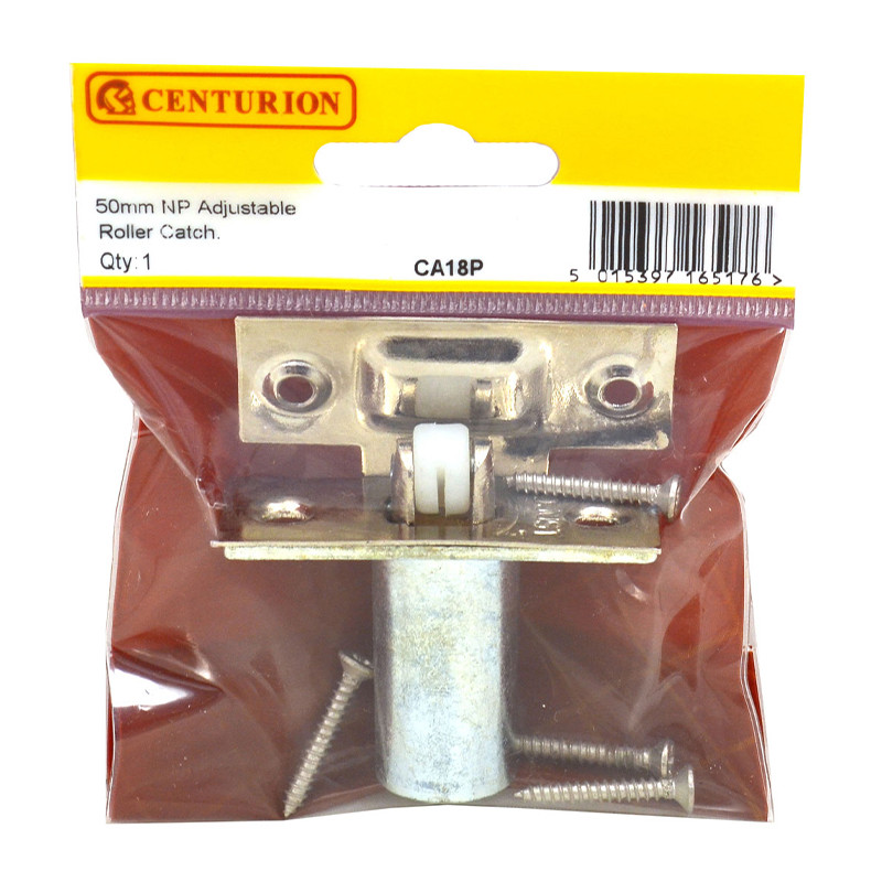 Centurion Adjustable Roller Catch, 50mm, Nickel Plated