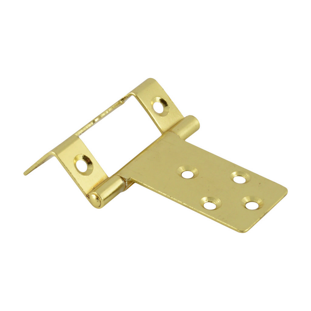 Centurion Single Cranked Steel Flush Hinges, Electro brassed, 51mm x 16mm