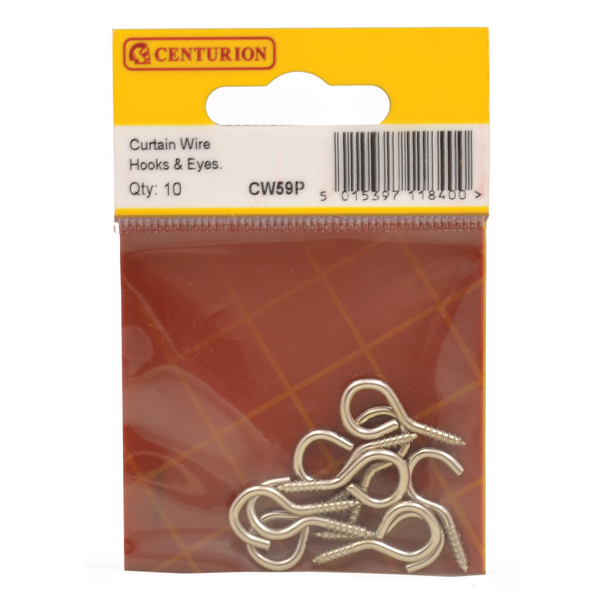Centurion Curtain Wire Hooks and Eyes, 22mm, Chrome