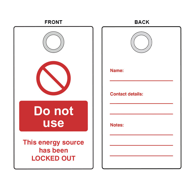 Centurion - 'Do Not Use' Lockout Tag (Double Sided, Single Unit)