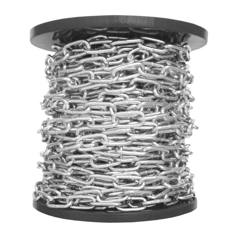 Streight Chain Centurion - Welded Straight Link Chain, Stainless Steel, 4mm x 20mm x 10m
