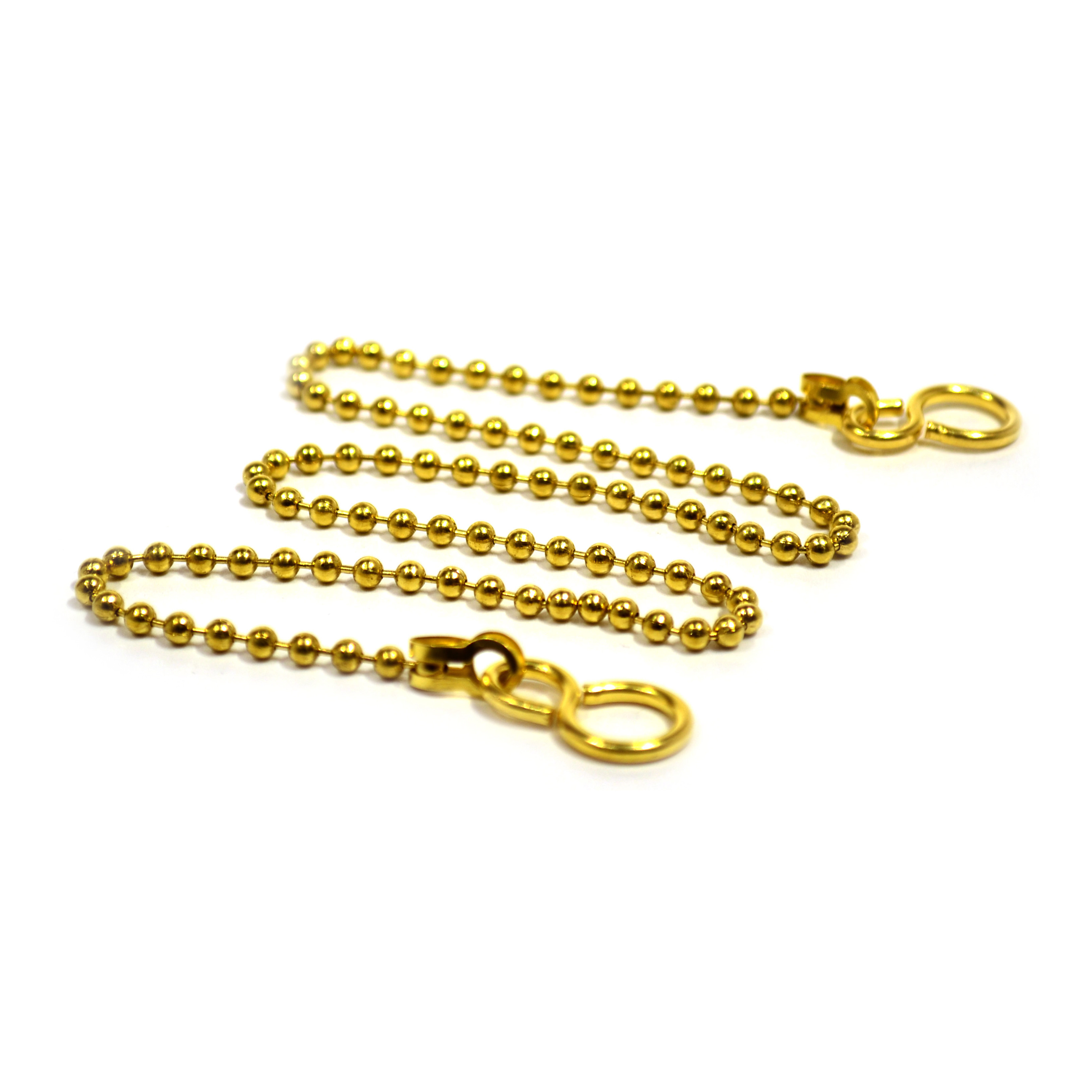 Centurion Sink Ball Chain With Hooks, Polished Brass, 450mm, No.6