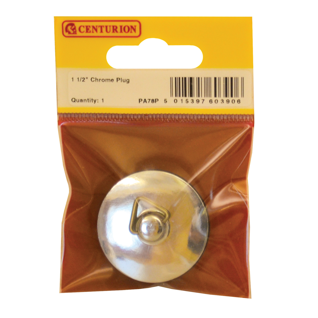 Centurion Chrome Sink Plugs, 1 1/2", Chrome Effect