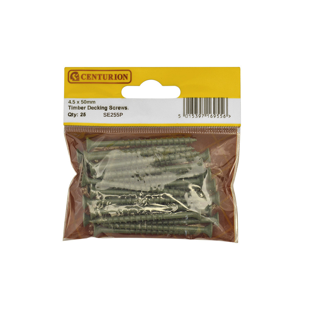 Centurion 50mm x 4.5mm Timber Decking Screws (Pack of 25), SE255P