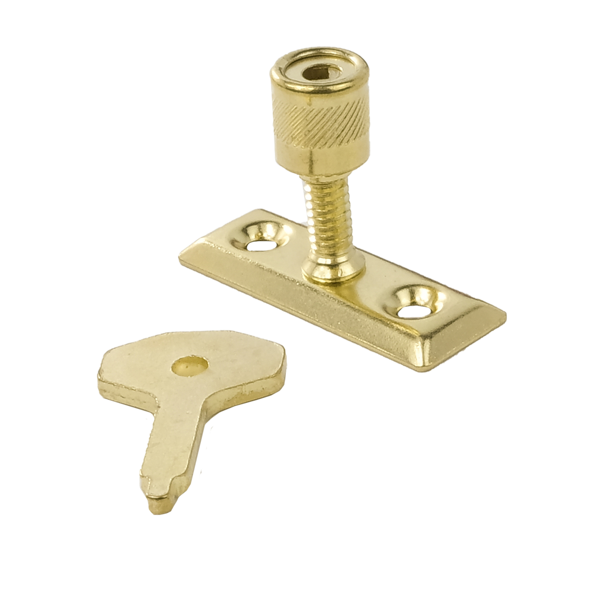 Centurion Steel Window Stay Locks, Brassed, 48mm x 28mm