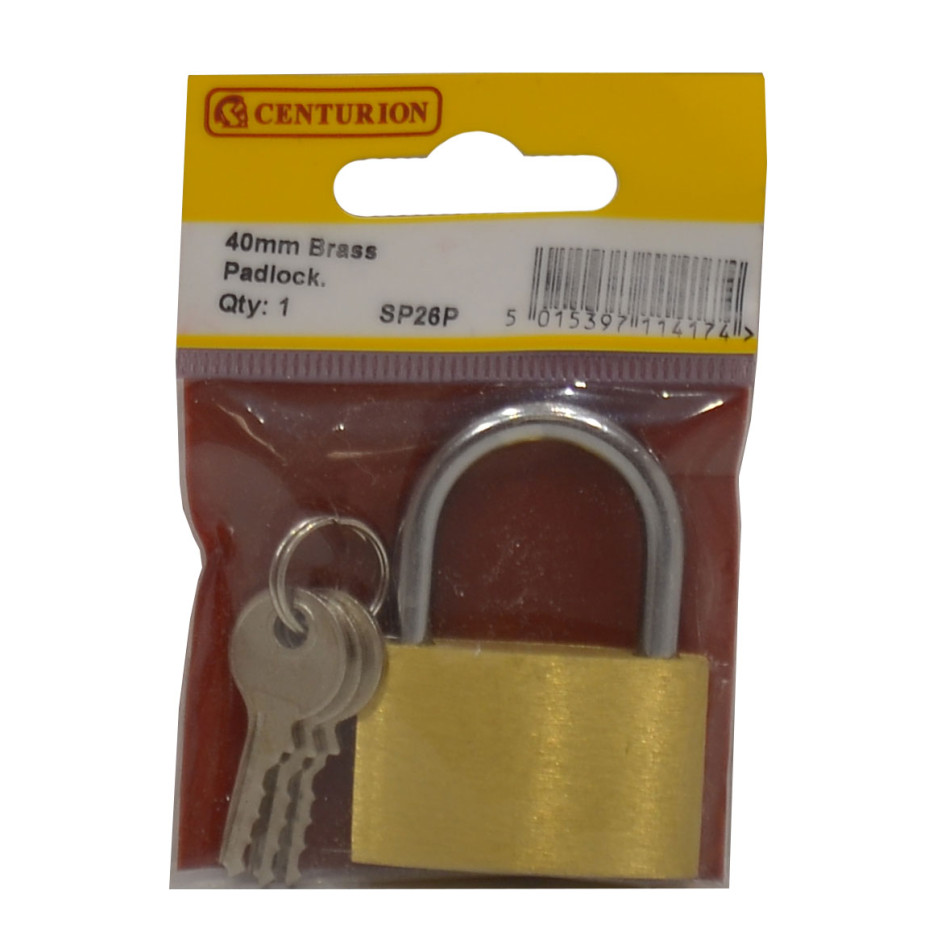 Centurion Brass Padlocks, 40mm, SP26P