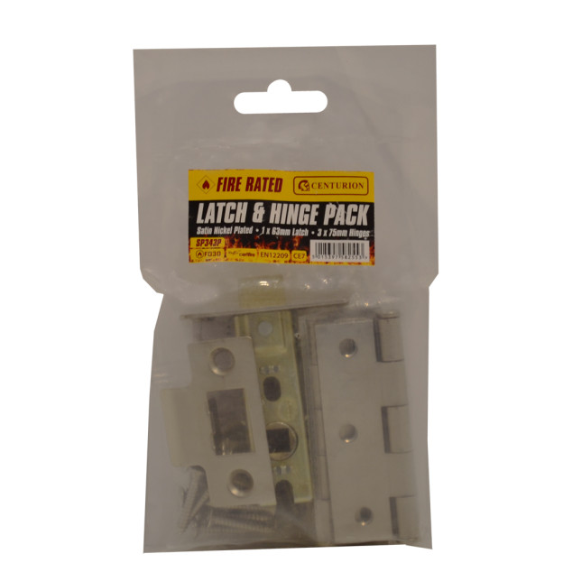 Centurion Latch & Hinge Packs SNP CE Fire Rated 4PK