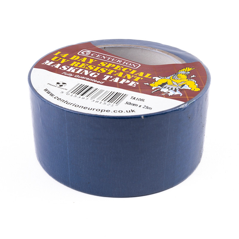 Centurion UV Resistant Medium Tack Masking Tape 50mm x 25m Roll