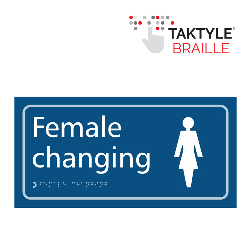 Woman Changing Sign Centurion - 'Female Changing' Sign, Self Adhesive Taktyle, Blue (300mm ...