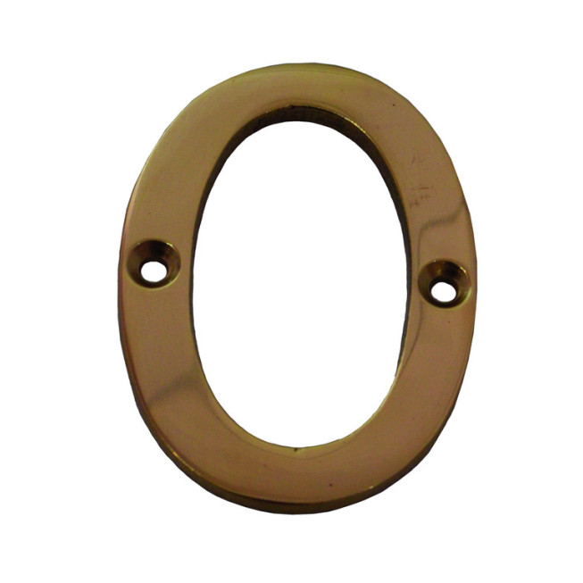 Centurion No.0 Solid Brass Door Numbers and Letters, 75mm