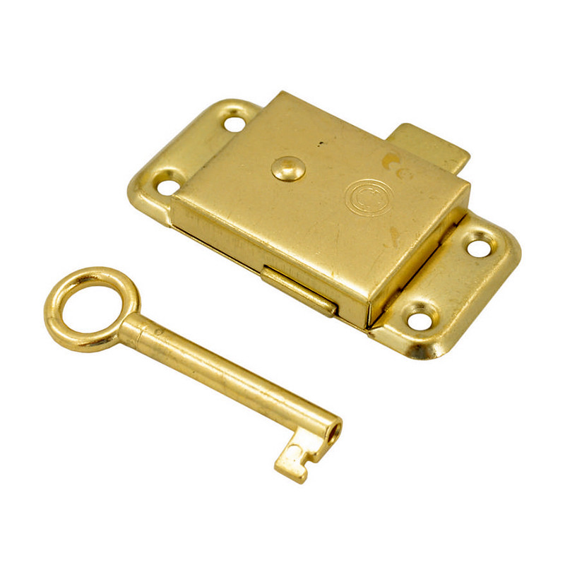 Wardrobe Spring Lock Centurion - Steel Wardrobe Locks, 63mm, Brassed, WA11L